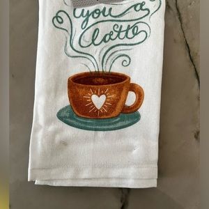 Barista Coffee Towel “I Love You a latte “  NWT